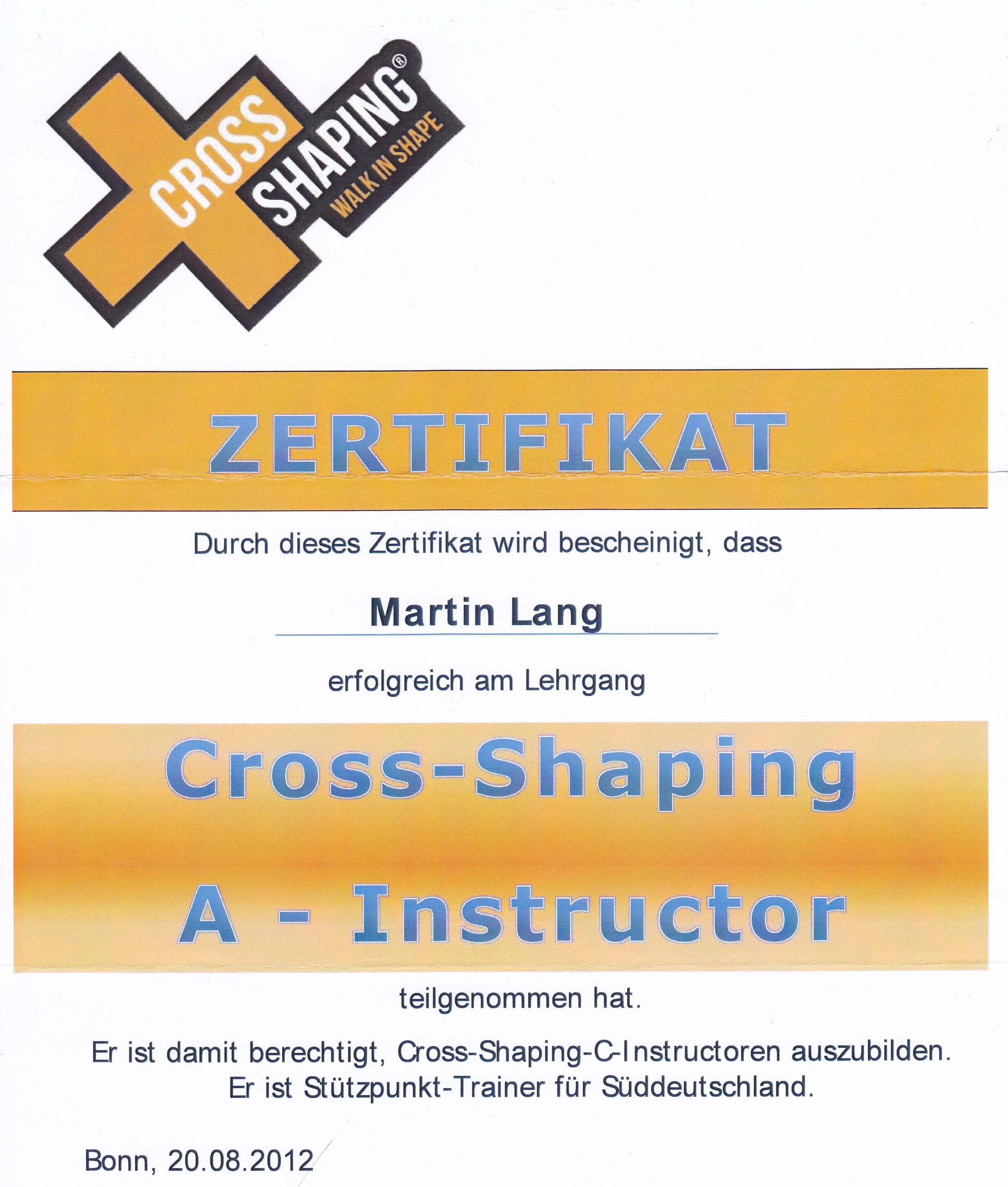 Cross-Shaping A-Instructor